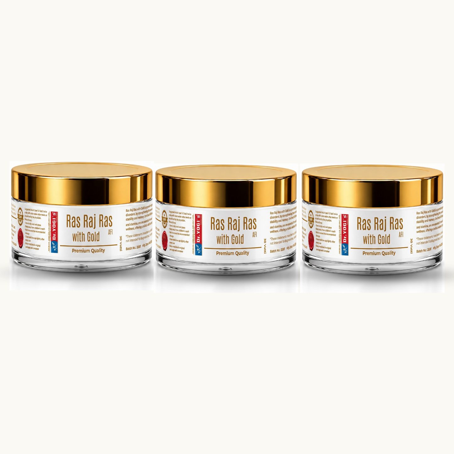 Dr. Yogi's Ras Raj Ras with Gold (30 Vatti) | Premium Male Vitality