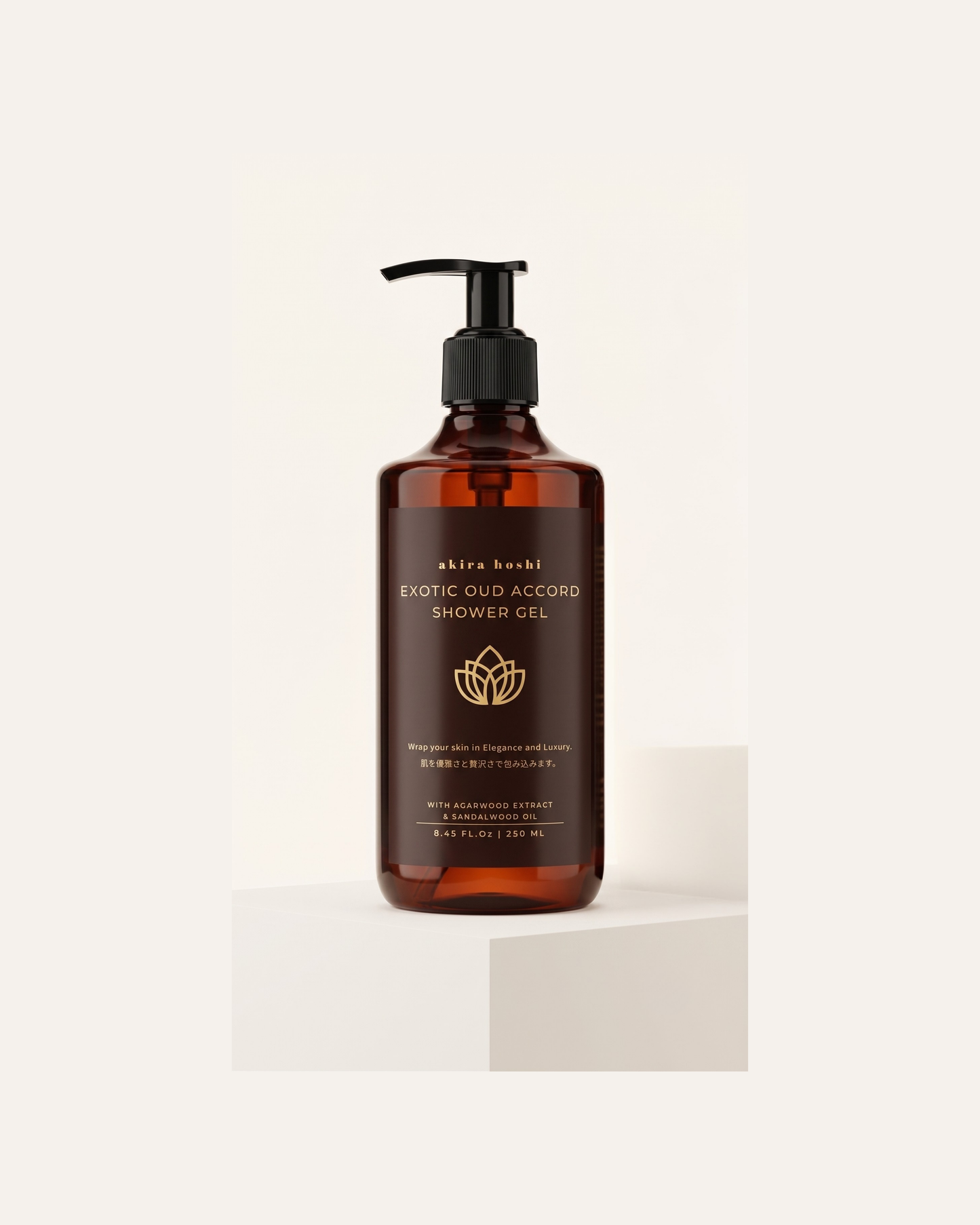 Akira Hoshi Exotic Oud Accord Shower Gel – Luxury Body Wash with Agarwood & Sandalwood Oil (250 ml)