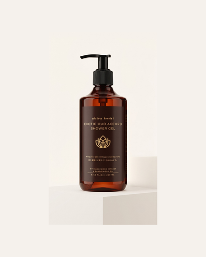 Akira Hoshi Exotic Oud Accord Shower Gel – Luxury Body Wash with Agarwood & Sandalwood Oil (250 ml)
