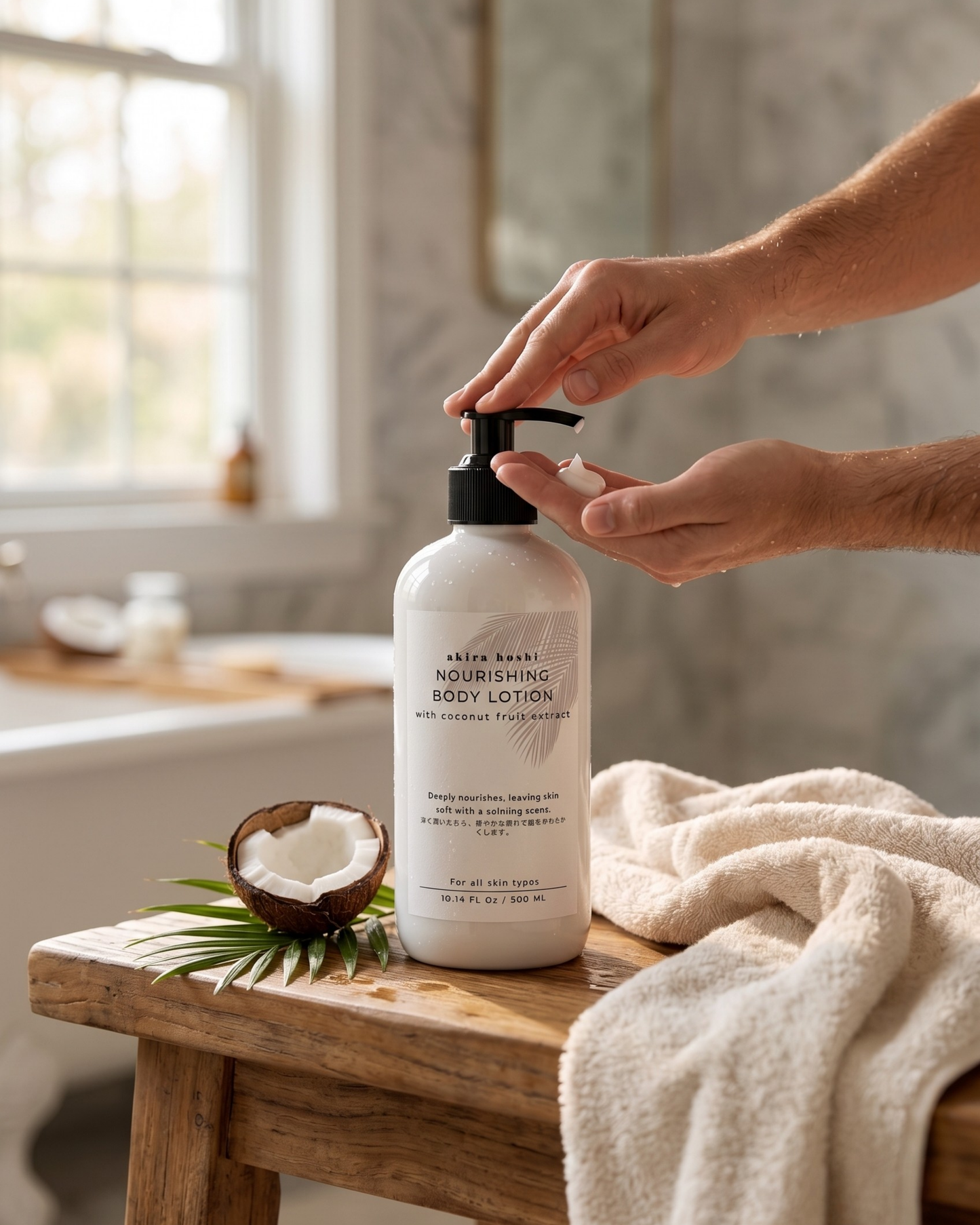 Akira Hoshi Nourishing Body Lotion – Deep Hydration with Coconut Fruit Extract, Shea Butter & Niacinamide (300 ml)