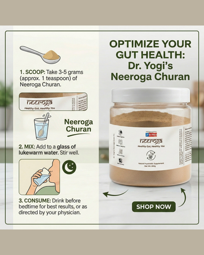 Dr. Yogi's Neeroga Gut Health Powder (200g) | Natural Constipation & Bloating Relief