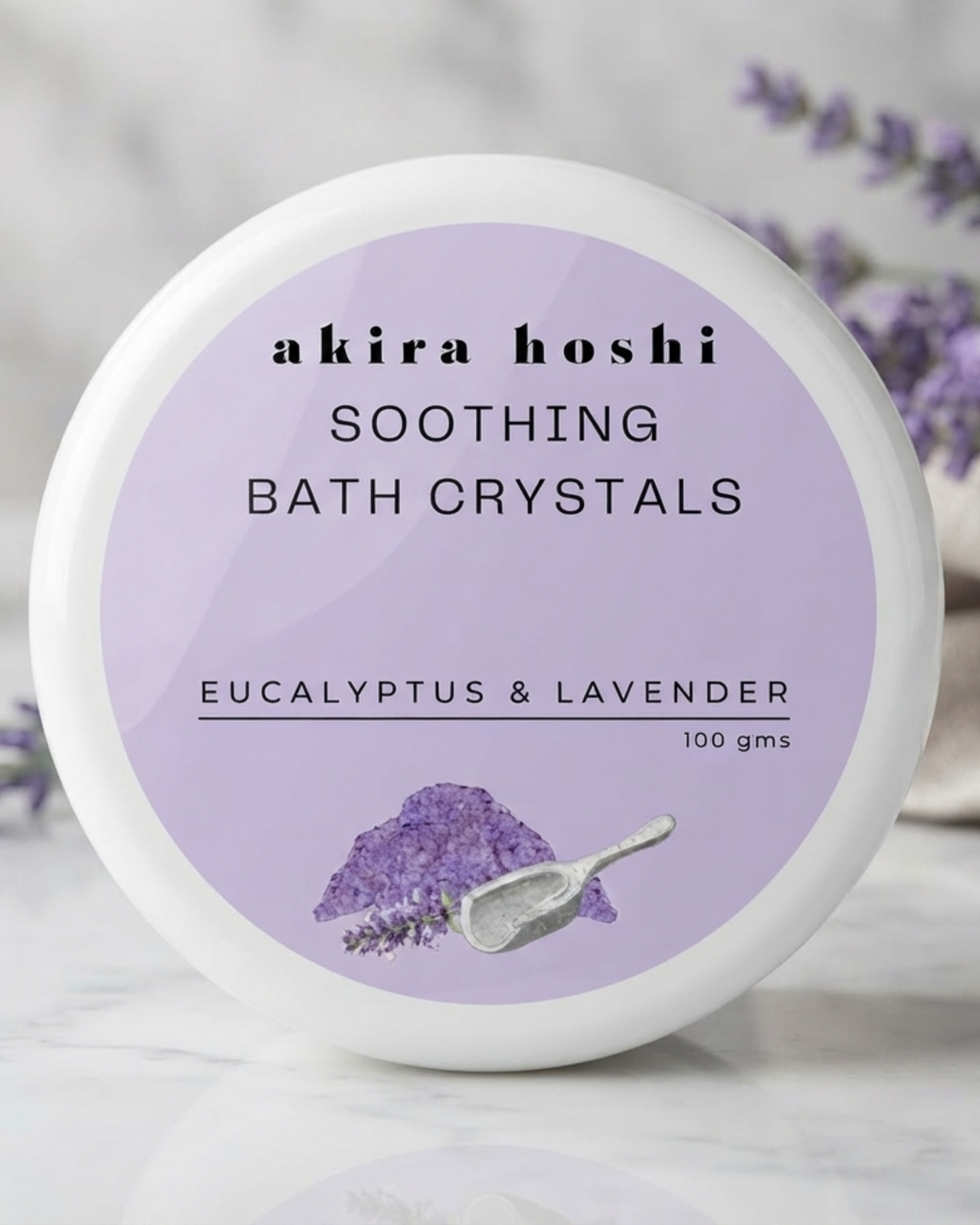 Akira Hoshi Soothing Bath Crystals – Detoxifying Epsom & Himalayan Pink Salt Blend with Lavender & Citrus Oils (100 gms)