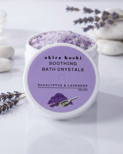 Akira Hoshi Soothing Bath Crystals – Detoxifying Epsom & Himalayan Pink Salt Blend with Lavender & Citrus Oils (100 gms)