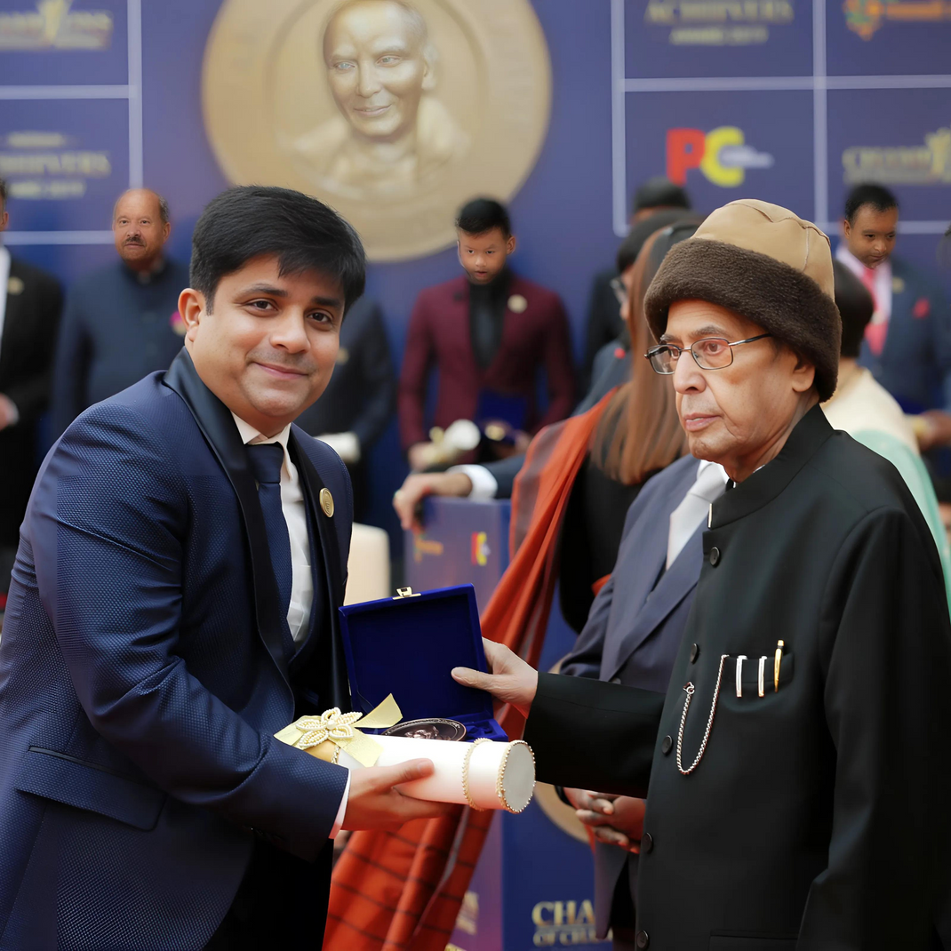 Dr Yogi honoured by Late Shri Pranab Mukherjee, Former President of India