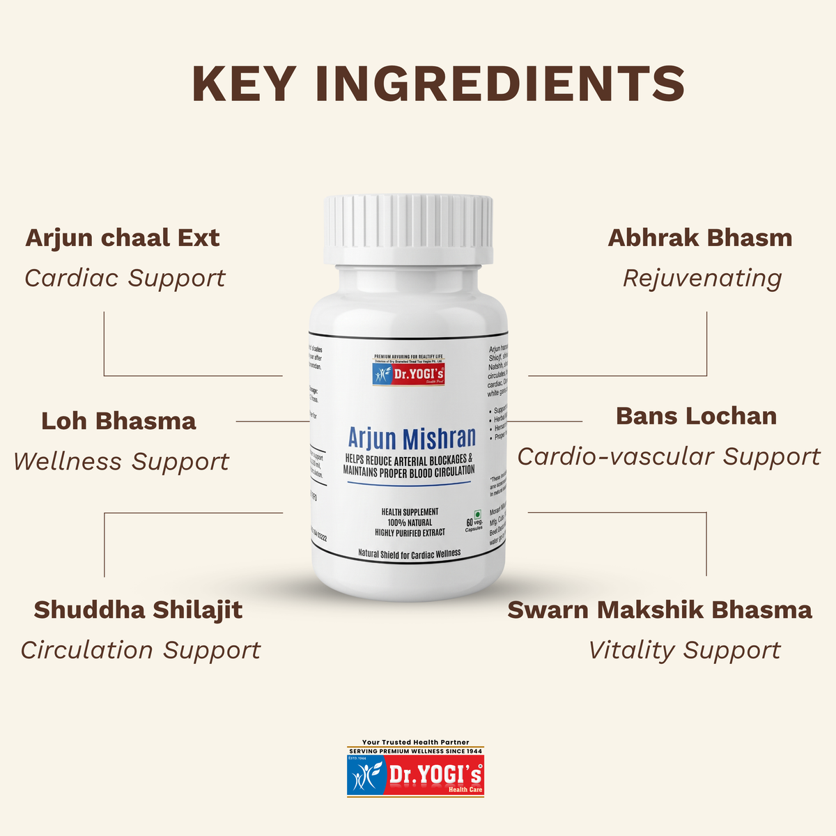 Dr. Yogi's Arjun Mishran | Ayurvedic Shield for Heart Health & Circulation