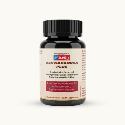Dr. Yogi's Ashwagandha Plus (60 Caps) – Enhanced Vitality & Endurance with Stavari & Gokhru