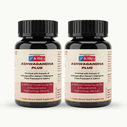 Dr. Yogi's Ashwagandha Plus (60 Caps) – Enhanced Vitality & Endurance with Stavari & Gokhru