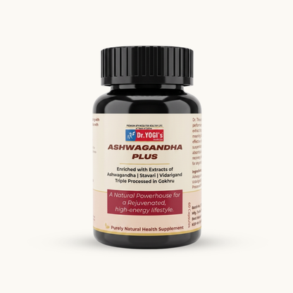 Dr. Yogi's Ashwagandha Plus (60 Caps) – Enhanced Vitality & Endurance with Stavari & Gokhru