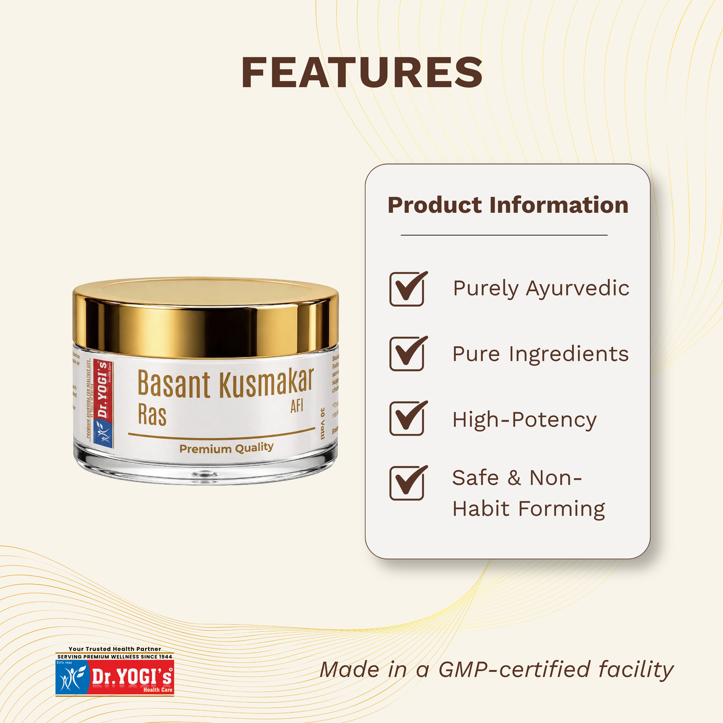 Dr. Yogi’s Basant Kusumakar Ras – Premium Rejuvenating & Vitality Supplement (Gold & Pearl Enriched)