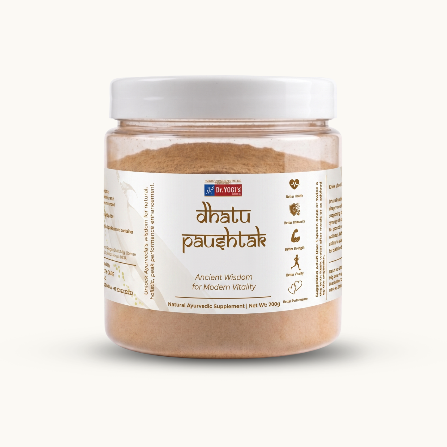 Dr. Yogi's Dhatu Paushtak Churna (200g) | Daily Vitality Powder for Men