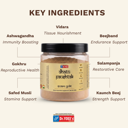 Dr. Yogi's Dhatu Paushtak Swarn Yukt (200g) | Premium Vitality Ayurvedic Powder