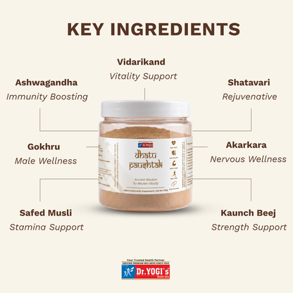 Dr. Yogi's Dhatu Paushtak Churna (200g) | Daily Vitality Powder for Men