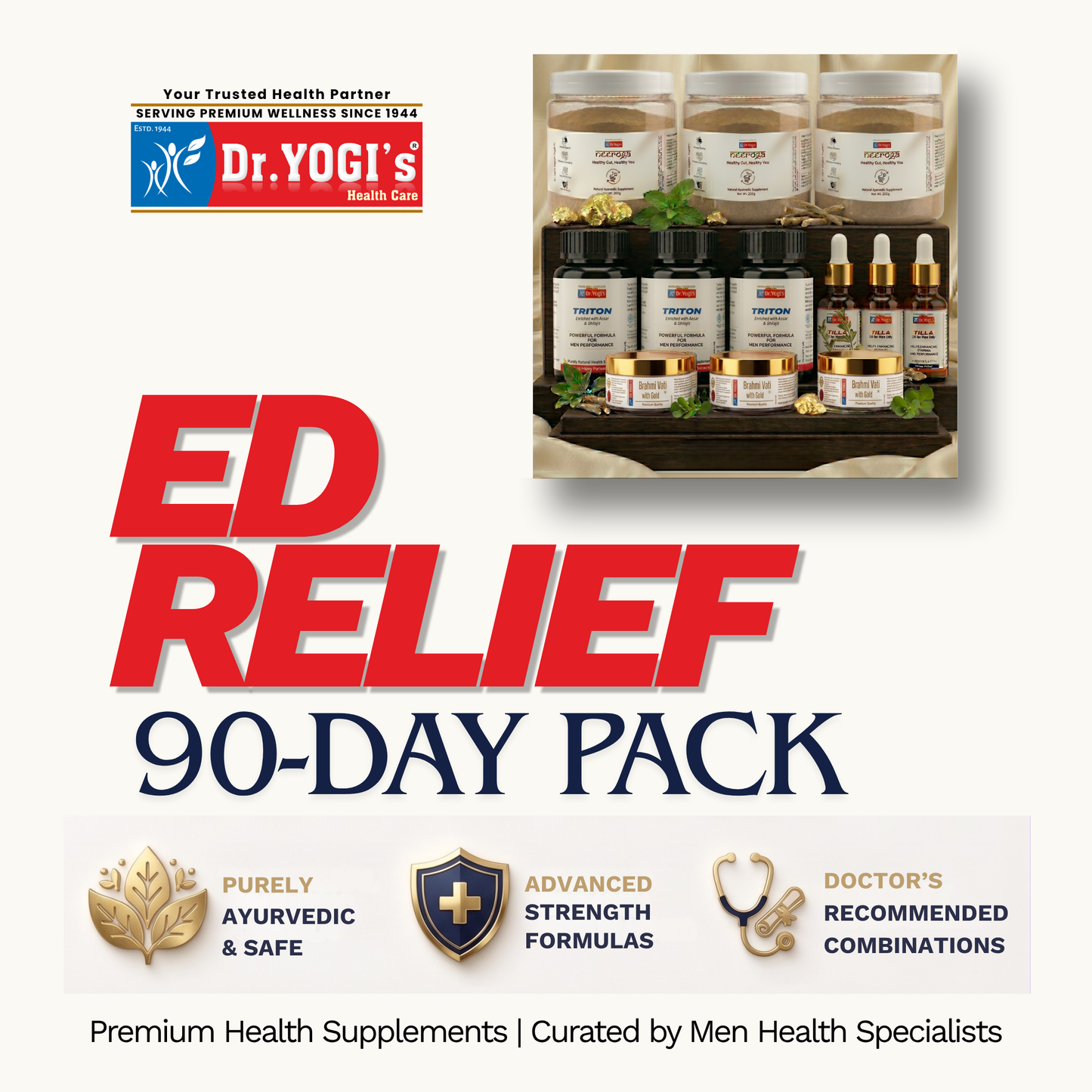 Dr. Yogi's Erectile Dysfunction (ED) Relief – 90 Days Ultimate Pack