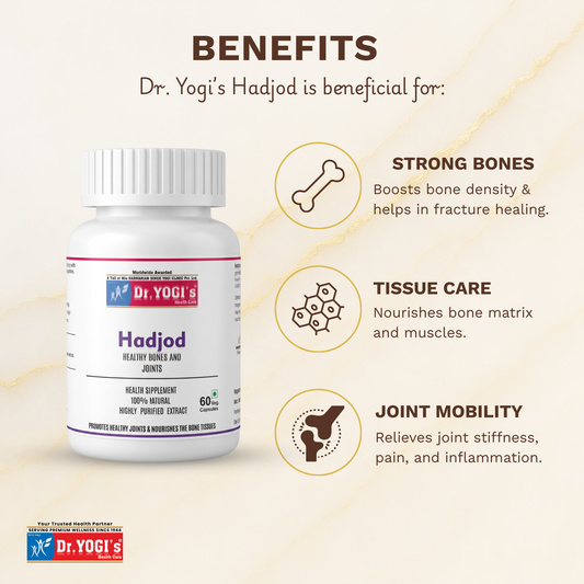 Dr. Yogi's Hadjod (60 Capsules) | Bone Strength & Joint Wellness