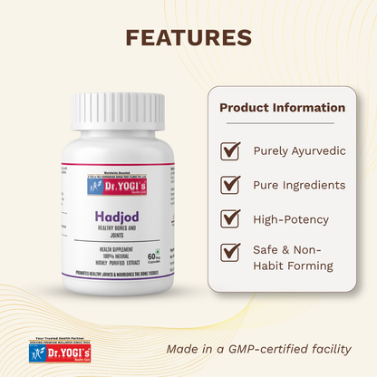 Dr. Yogi's Hadjod (60 Capsules) | Bone Strength & Joint Wellness