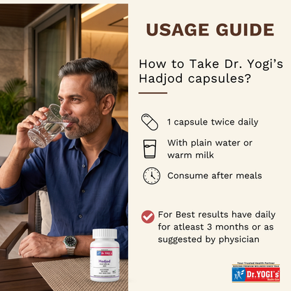 Dr. Yogi's Hadjod (60 Capsules) | Bone Strength & Joint Wellness