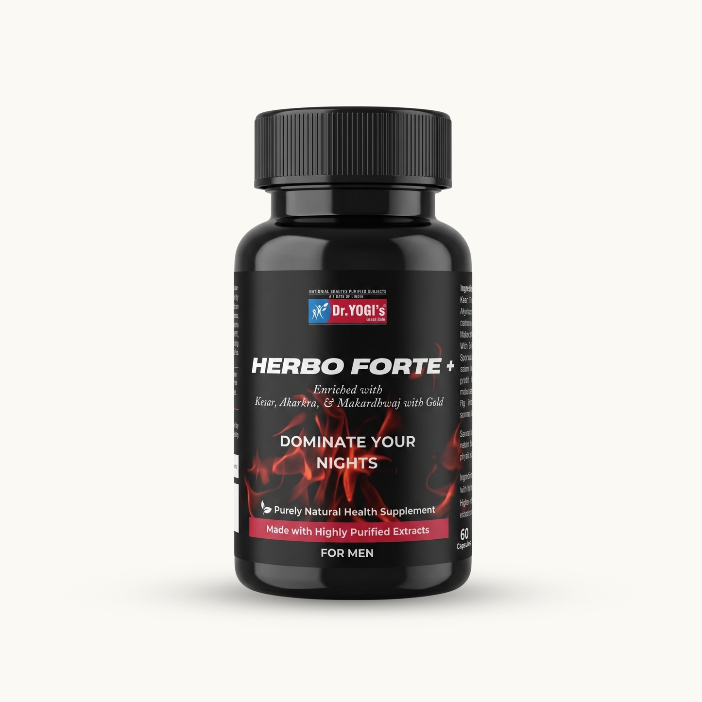 Dr. Yogi's Herbo Forte Plus with Gold (60 Caps) | Premium Male Vitality Complex