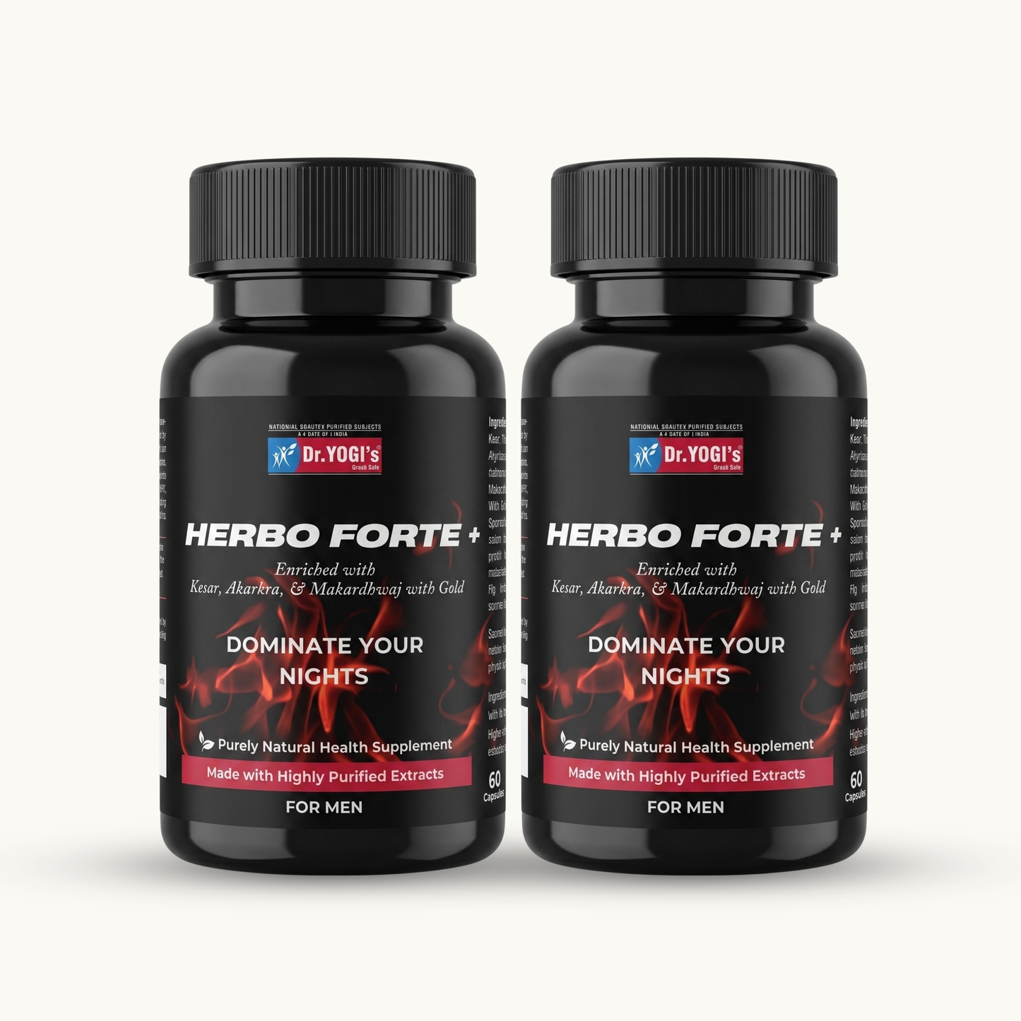 Dr. Yogi's Herbo Forte Plus with Gold (60 Caps) | Premium Male Vitality Complex