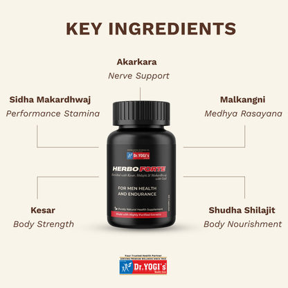 Dr. Yogi's Herbo Forte (60 Capsules) | Male Health & Endurance Tonic