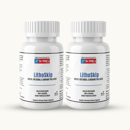 Dr. Yogi's LithoSkip (60 Capsules) | Natural Kidney Stone & Urinary Care