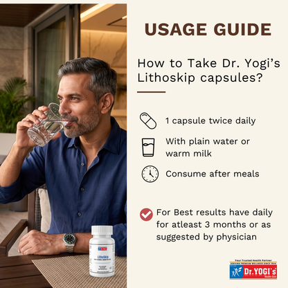 Dr. Yogi's LithoSkip (60 Capsules) | Natural Kidney Stone & Urinary Care