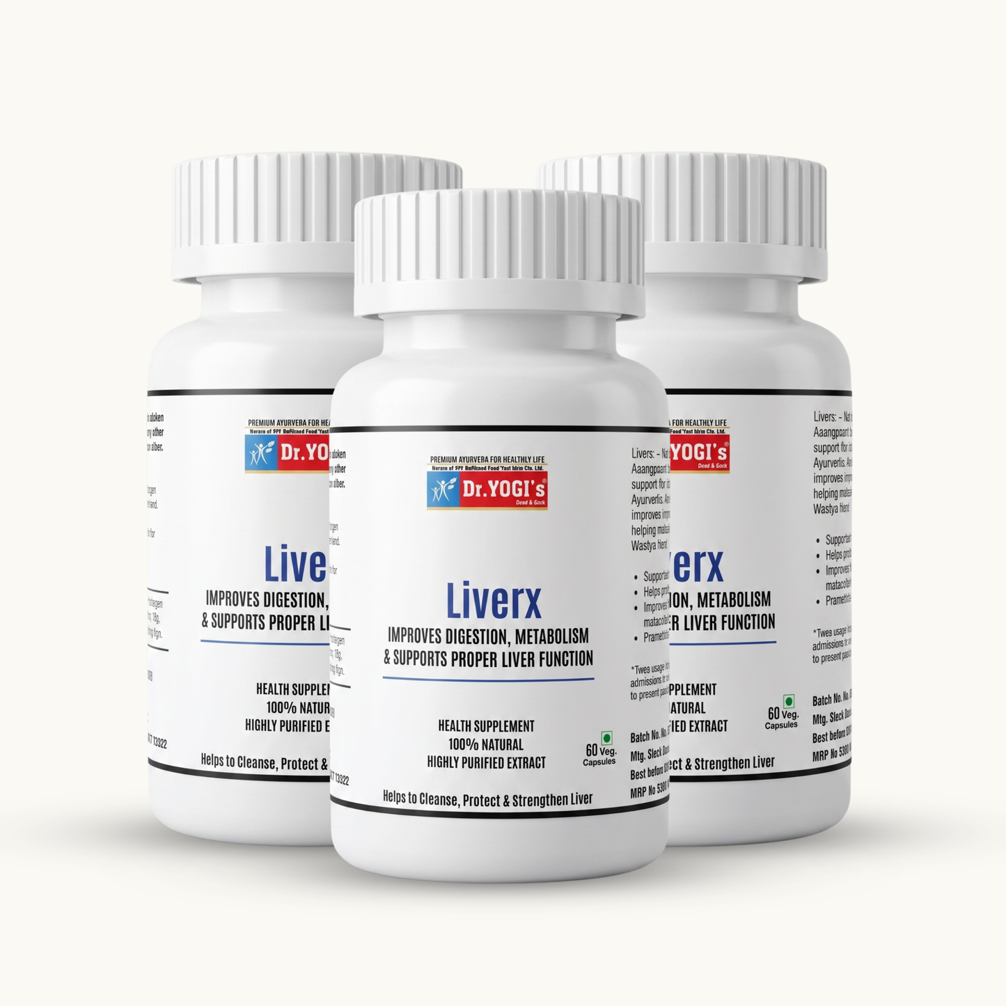 Dr. Yogi's LiverX (60 Capsules) | Premium Ayurvedic Liver Detox & Digestion