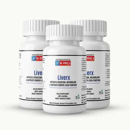 Dr. Yogi's LiverX (60 Capsules) | Premium Ayurvedic Liver Detox & Digestion