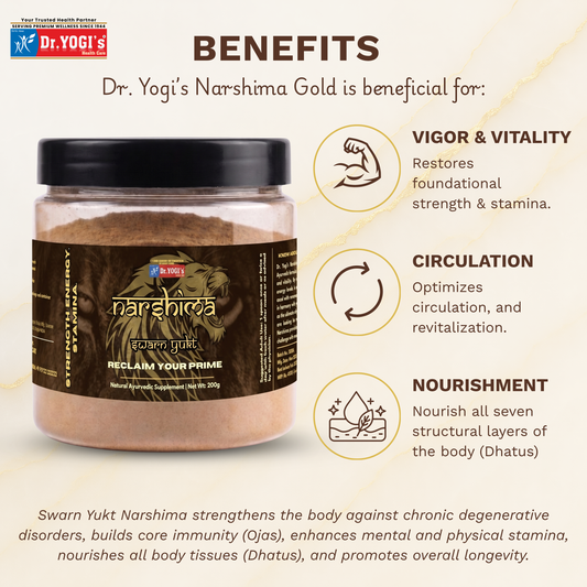 Dr. Yogi's Narshima Swarn Yukt (200g) | Premium Male Strength Churna