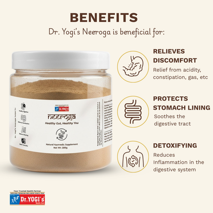 Dr. Yogi's Neeroga Gut Health Powder (200g) | Natural Constipation & Bloating Relief