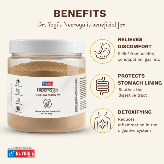 Dr. Yogi's Neeroga Gut Health Powder (200g) | Natural Constipation & Bloating Relief