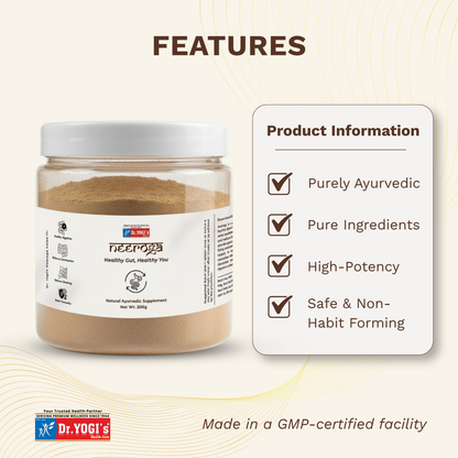 Dr. Yogi's Neeroga Gut Health Powder (200g) | Natural Constipation & Bloating Relief