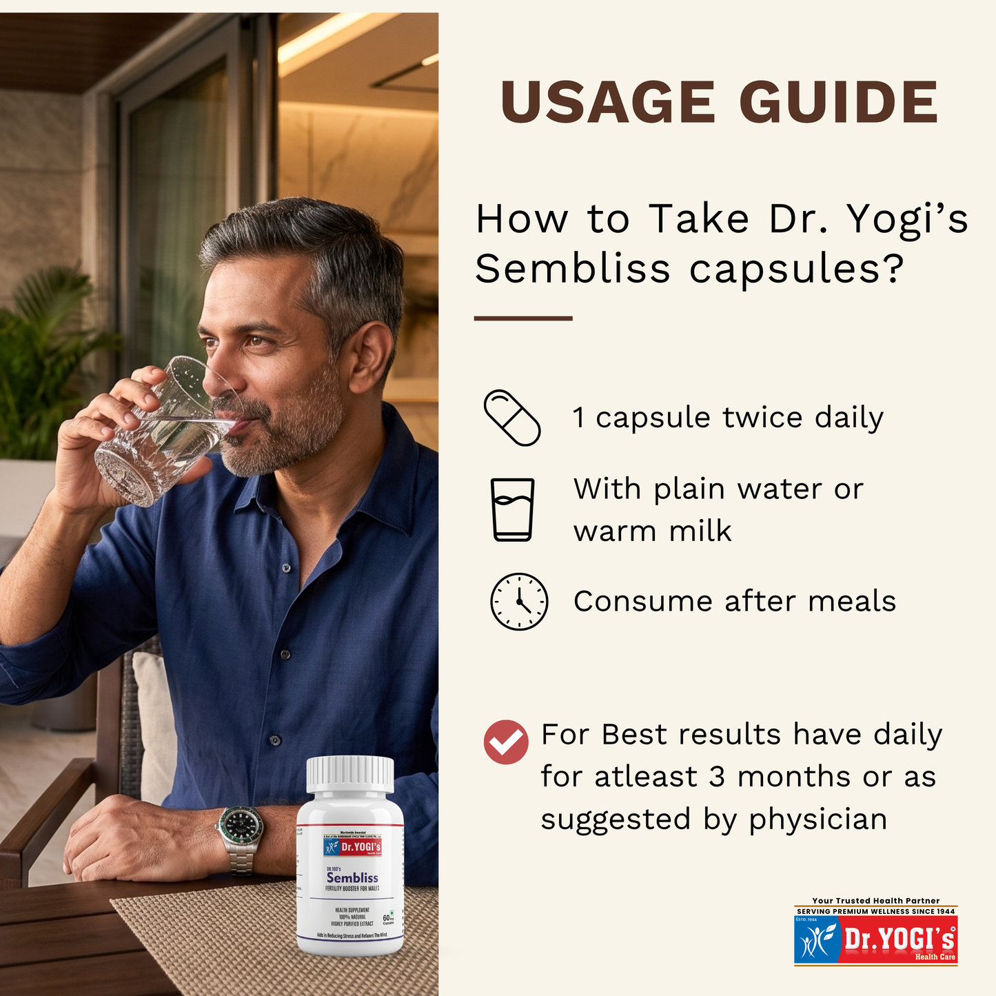 Dr. Yogi's Sembliss Capsules (60 Capsules) | Premium Male Vitality & Reproductive Health