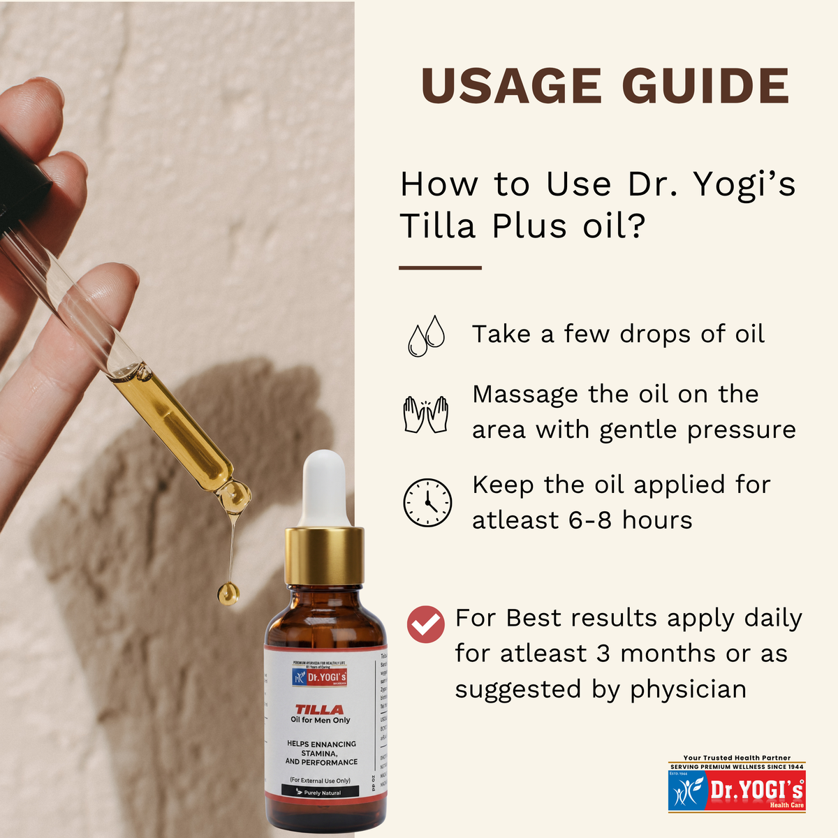 Dr. Yogi's Tilla Plus Oil (30ml) | Premium Topical Muscular Strength & Vitality Oil