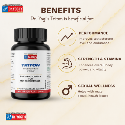 Dr. Yogi's Triton Capsules (60 Count) | Ayurvedic High Potency Performance Capsules